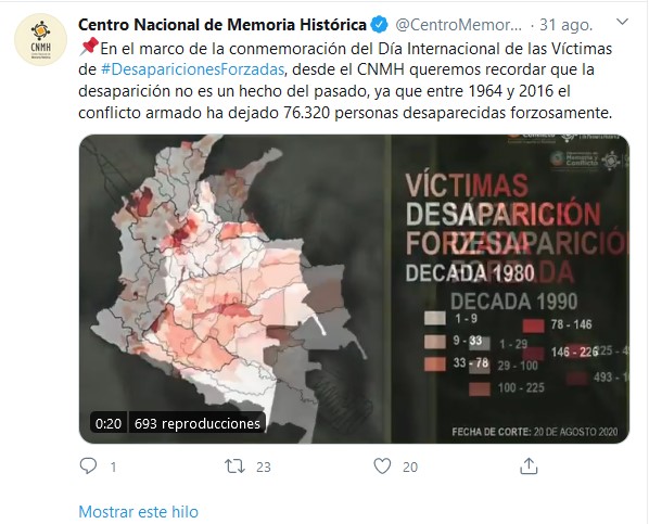 Fiscalía y Centro Nacional de Memoria ‘desaparecen’ a miles de desaparecidos